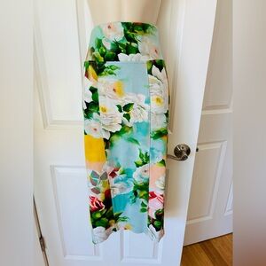 Floral Midi Skirt - Multicolor floral
